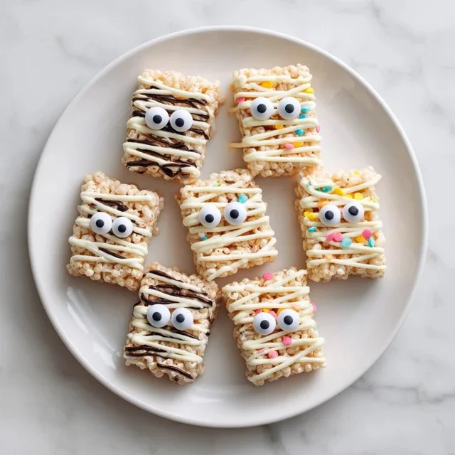 3 Ingredient Rice Krispie Treat Mummies for Halloween