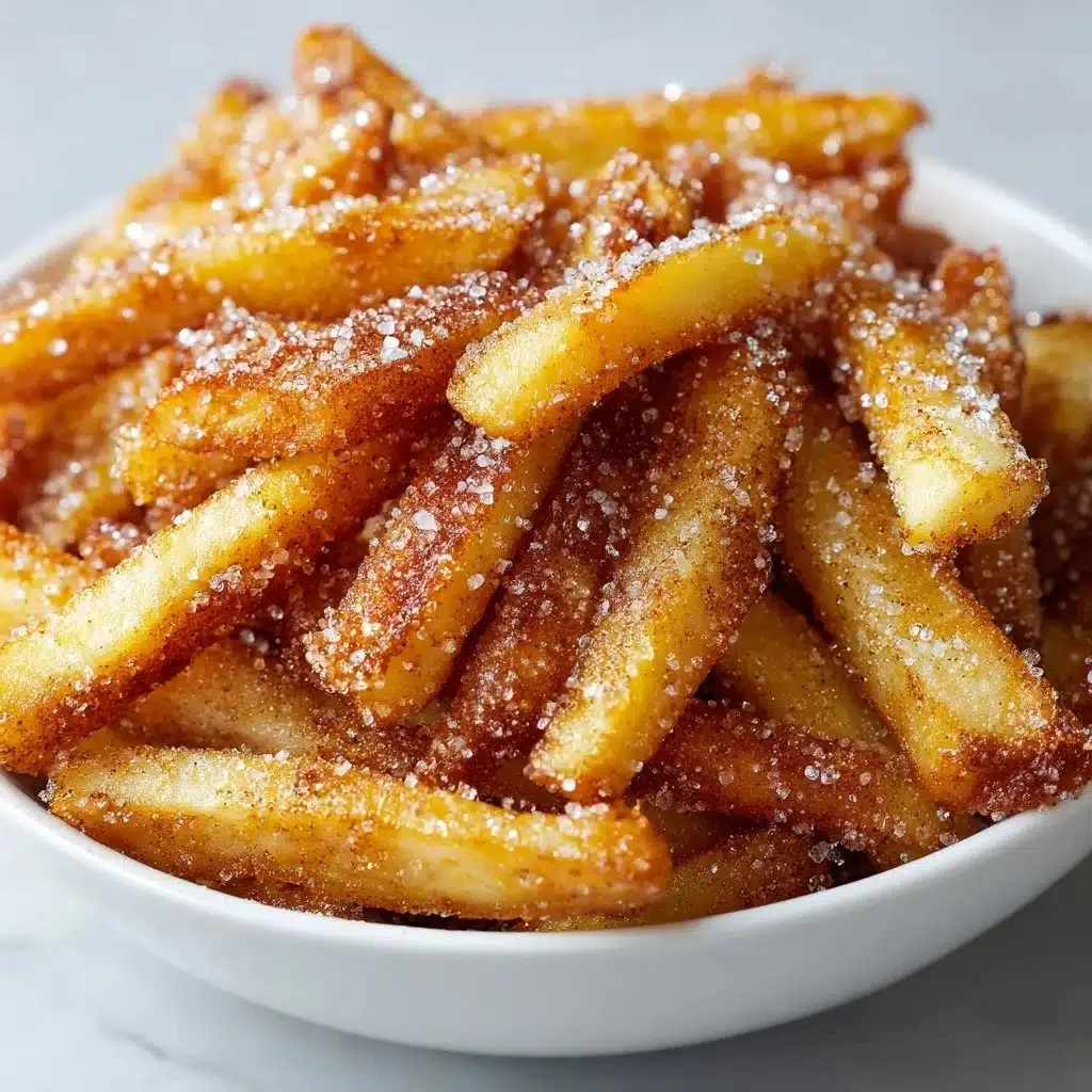 Delicious air fryer apple fries served as a tasty snack