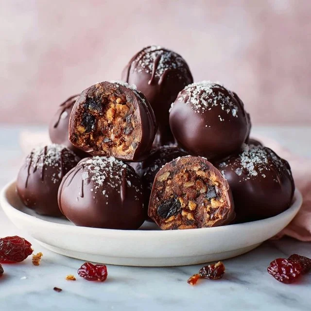 Delicious Christmas fruit mince truffles decorated for the holiday season