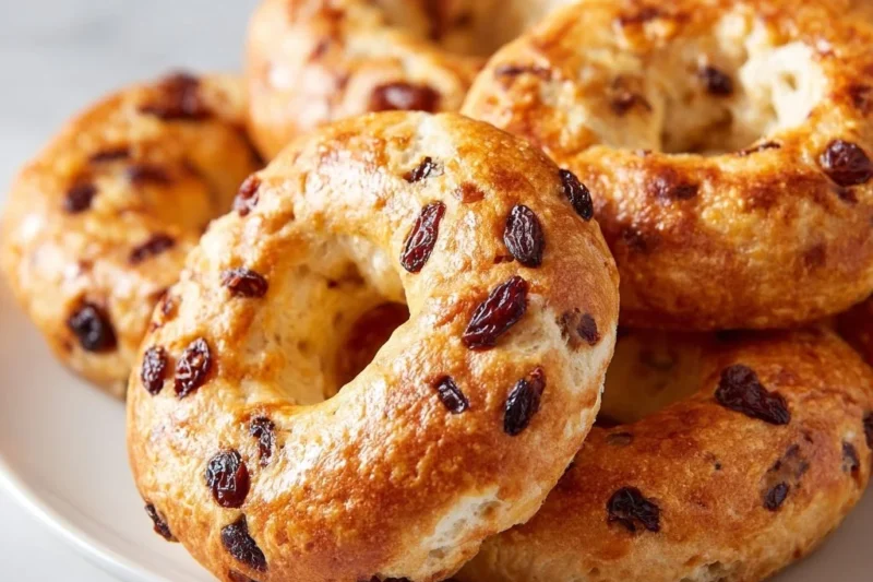Cinnamon Raisin Bagels (Made with Yogurt)