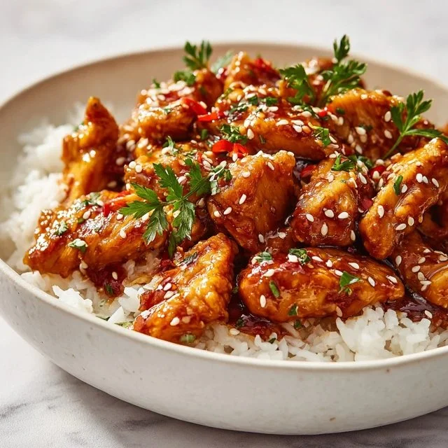 Delicious Crock Pot Teriyaki Chicken served with rice and vegetables.