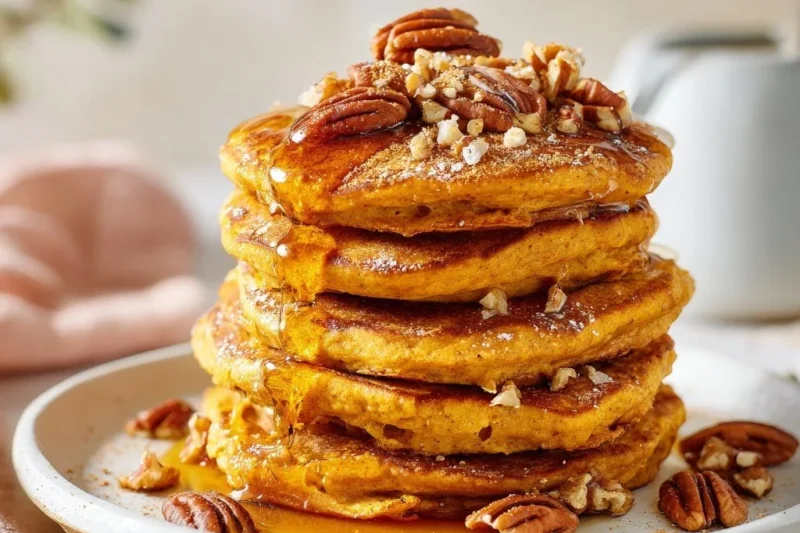 Fluffy Pumpkin Pancakes (Vegan and Gluten Free)