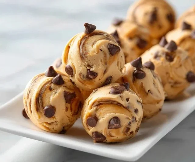 Frozen Greek Yogurt Peanut Butter Bites with Chocolate Chips