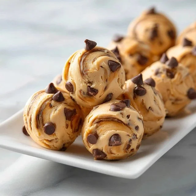 Frozen Greek Yogurt Peanut Butter Bites with Chocolate Chips in a bowl