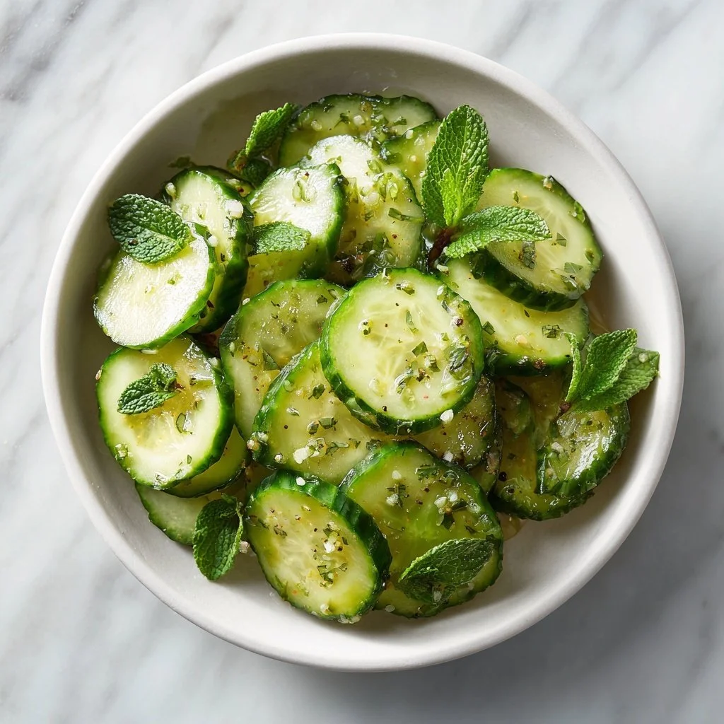 Refreshing honey lime cucumber salad with vibrant green cucumbers