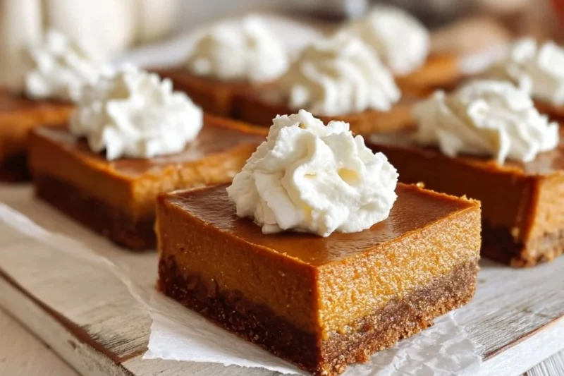 Pumpkin Pie Bars With Gingersnap Crust