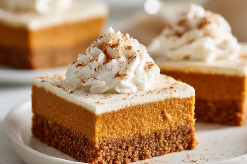 Pumpkin Pie Bars With Gingersnap Crust