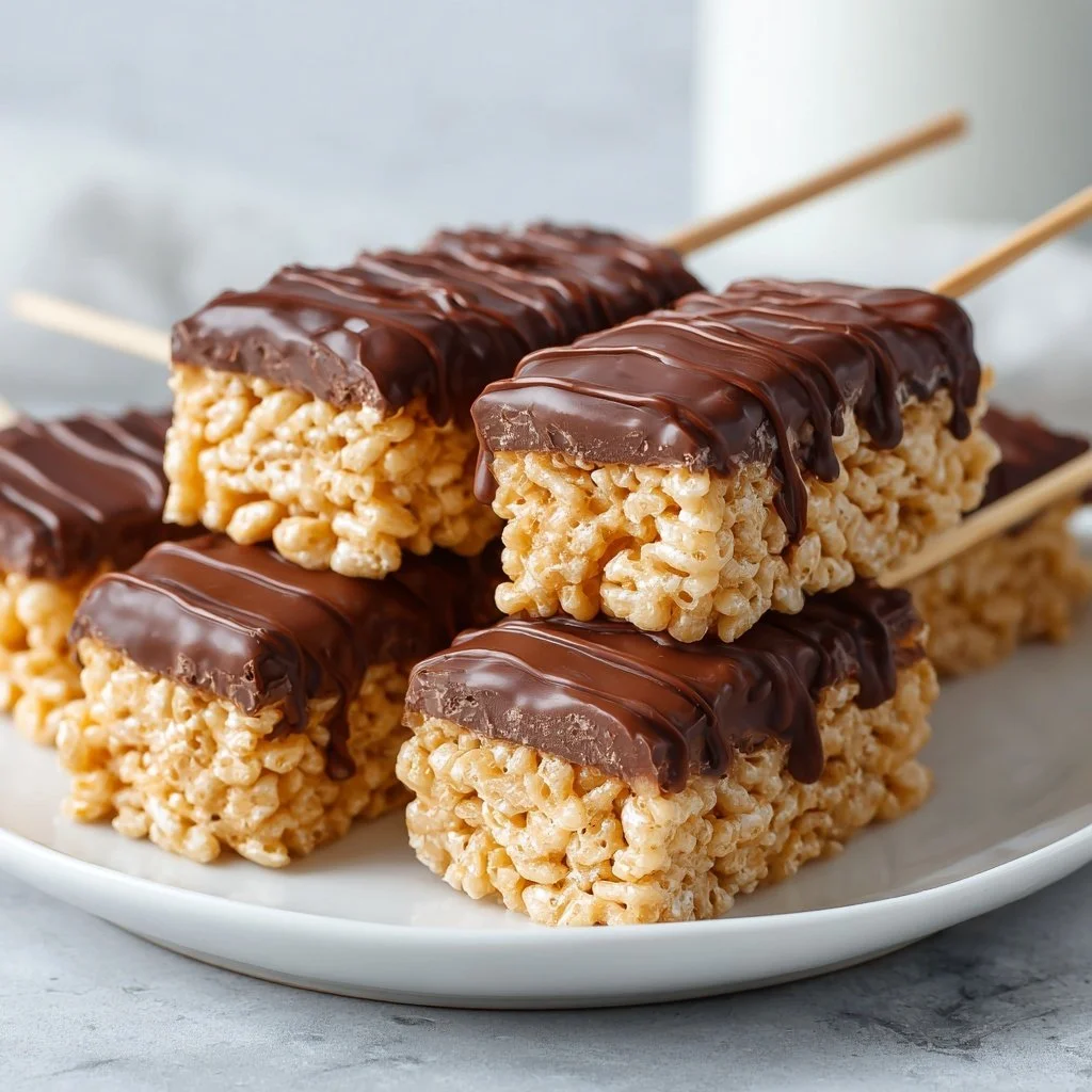 Delicious Scotcheroos on a stick, a creative twist on the classic dessert.