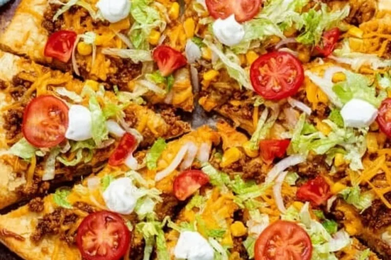 Taco Pizza with Crescent Rolls