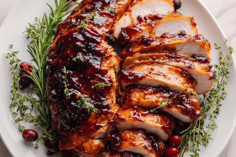 Cranberry Glazed BBQ Turkey Breast