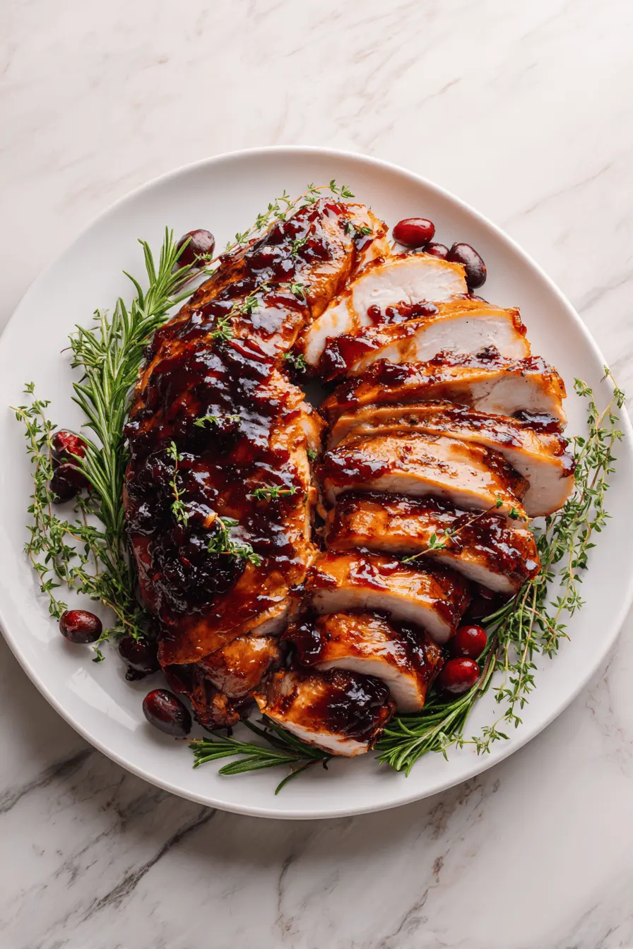 Cranberry Glazed BBQ Turkey Breast