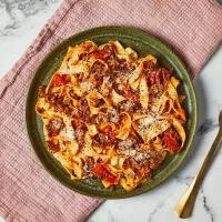 Bolognese Ragu Sauce With Fresh Tagliatelle