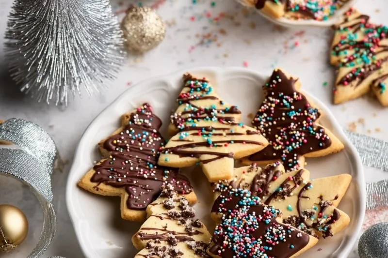 Chocolate-Dipped Cinnamon Shortbread Cookies
