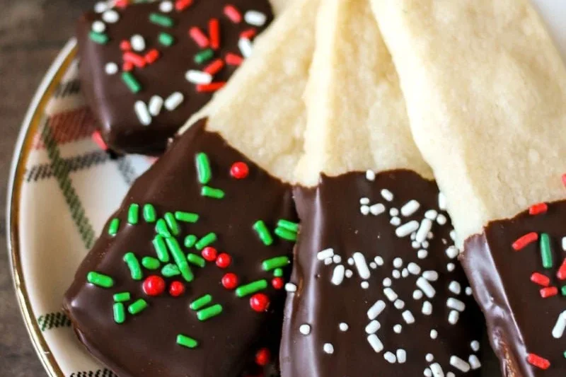 Chocolate Dipped Shortbread Cookies