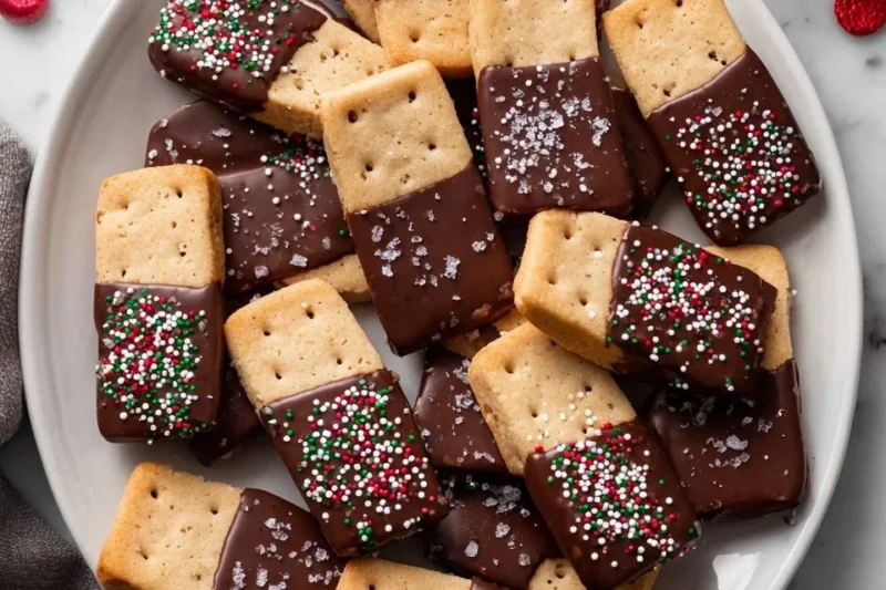 Chocolate Dipped Shortbread Cookies