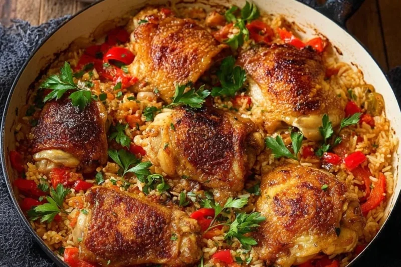 One Pot Chicken and Garlic Rice