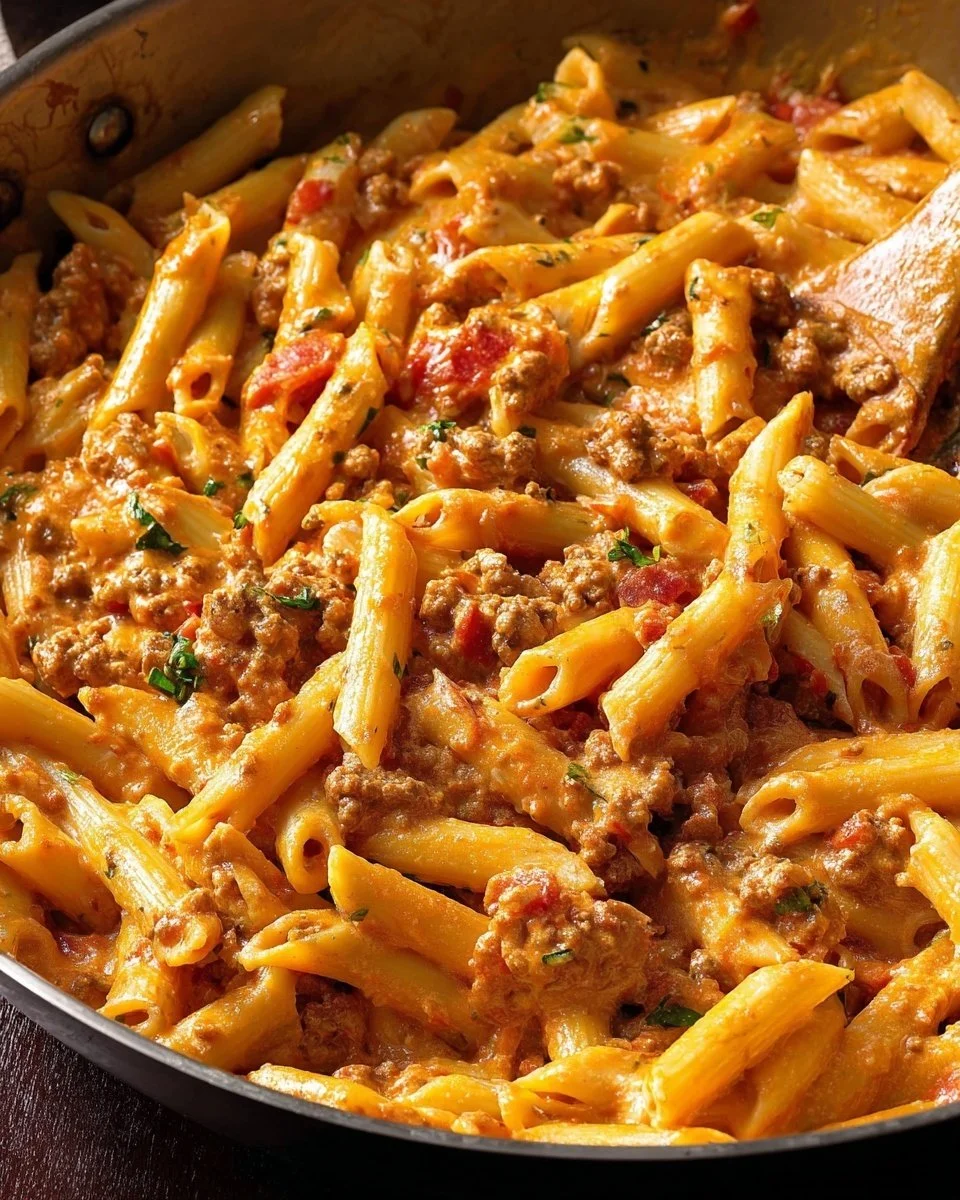 Delicious One Pot Italian Sausage and Peppers Pasta with fresh vegetables