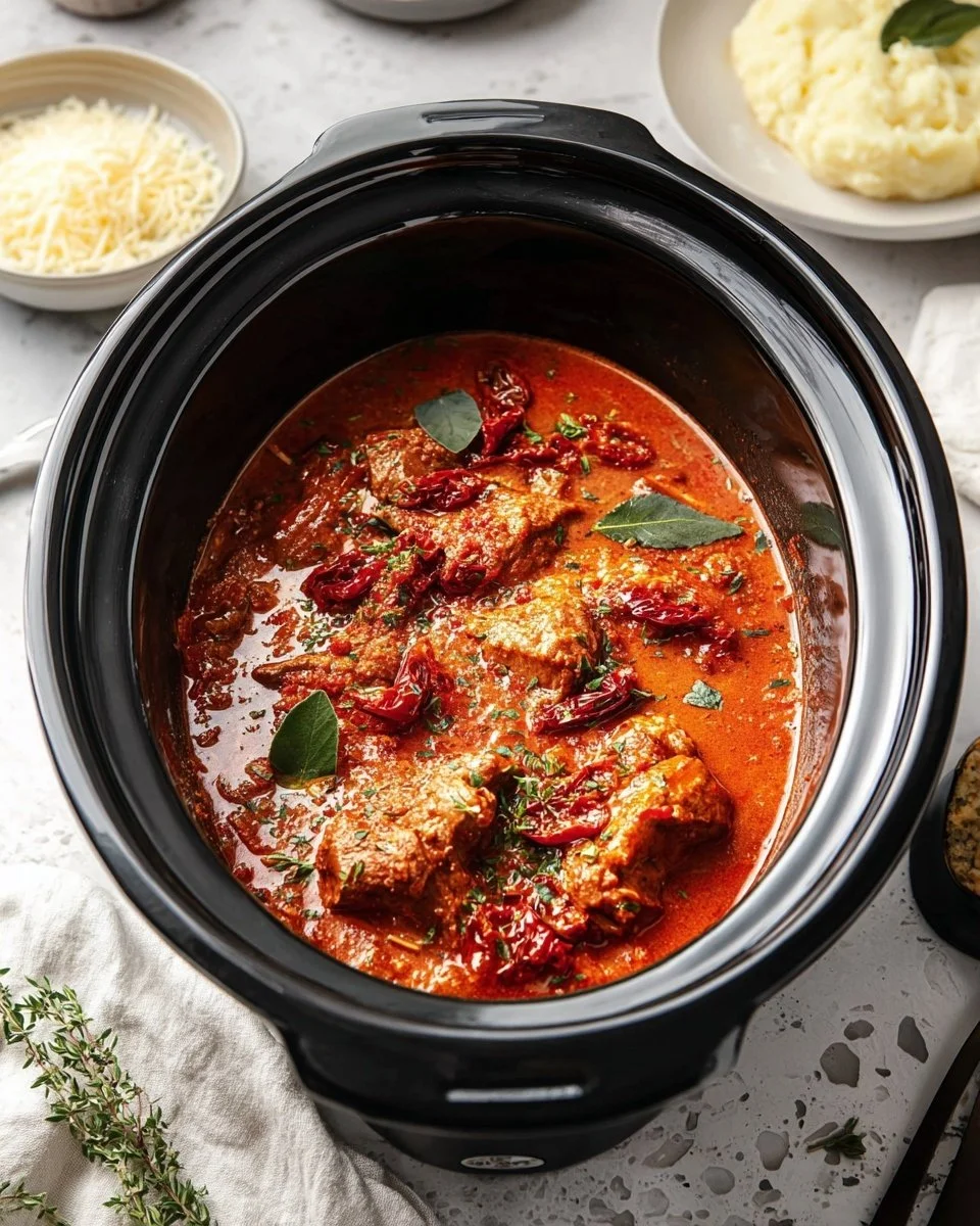 Slow Cooker Marry Me Chicken with creamy sauce and fresh herbs