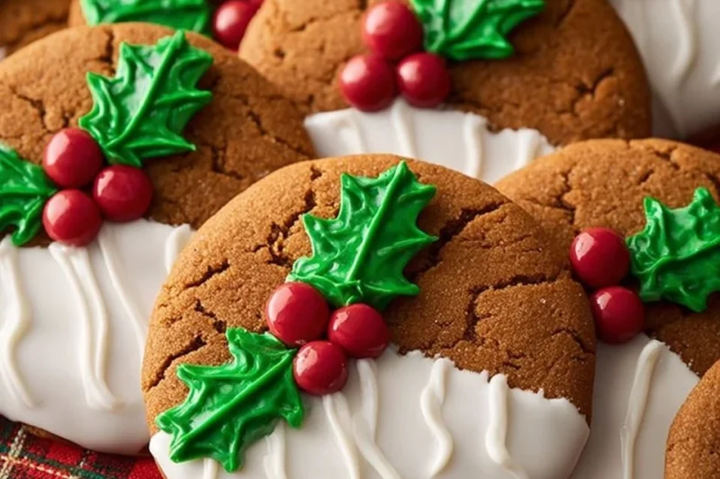 White Chocolate Dipped Ginger Cookies